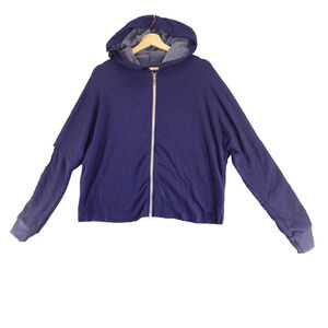 Michael Lauren Blue Zip up Sullivan Hoodie Blue with white straps Size M NWT